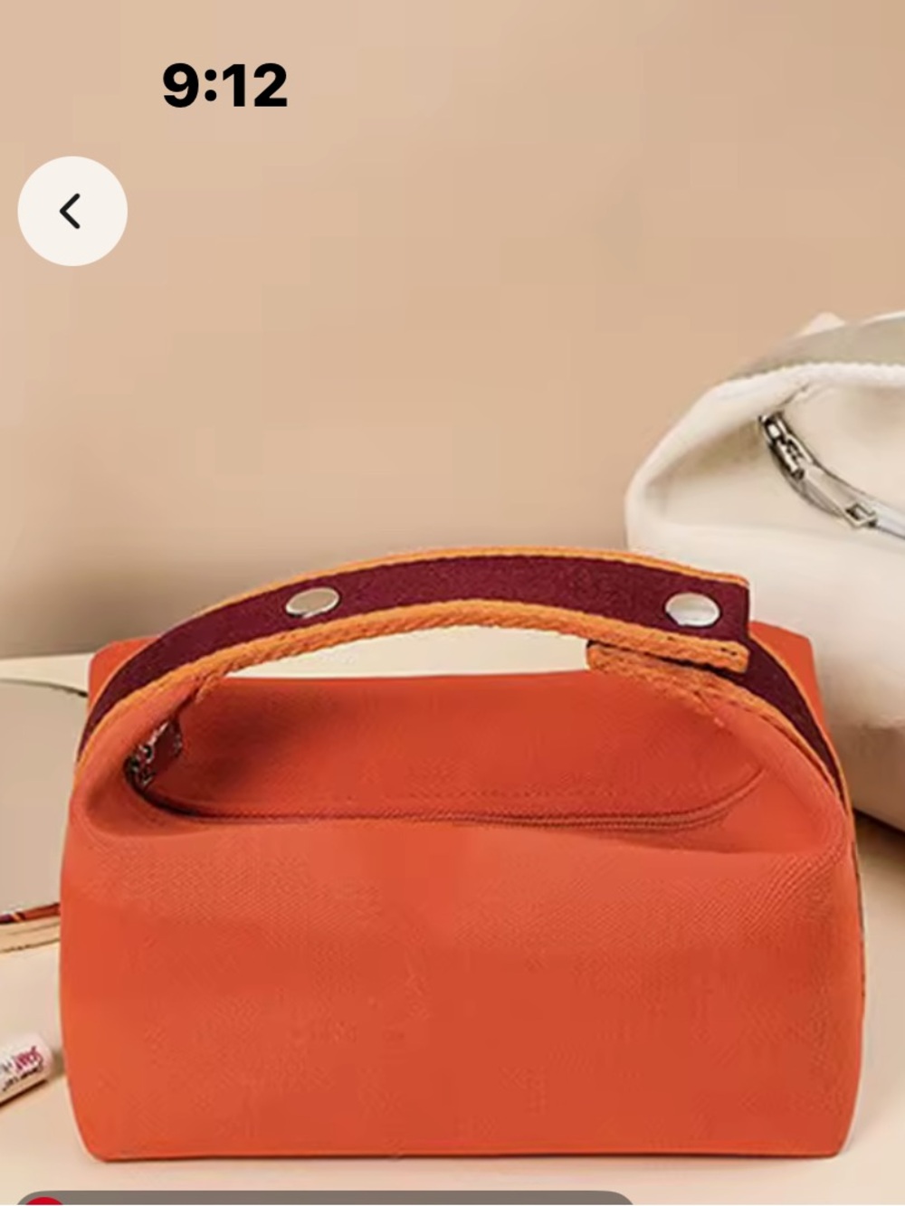 Canvas Travel Cosmetic Bag - Orange